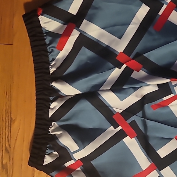 Zara Geometric Satin Wide Leg Pants, Med - Picture 5 of 9